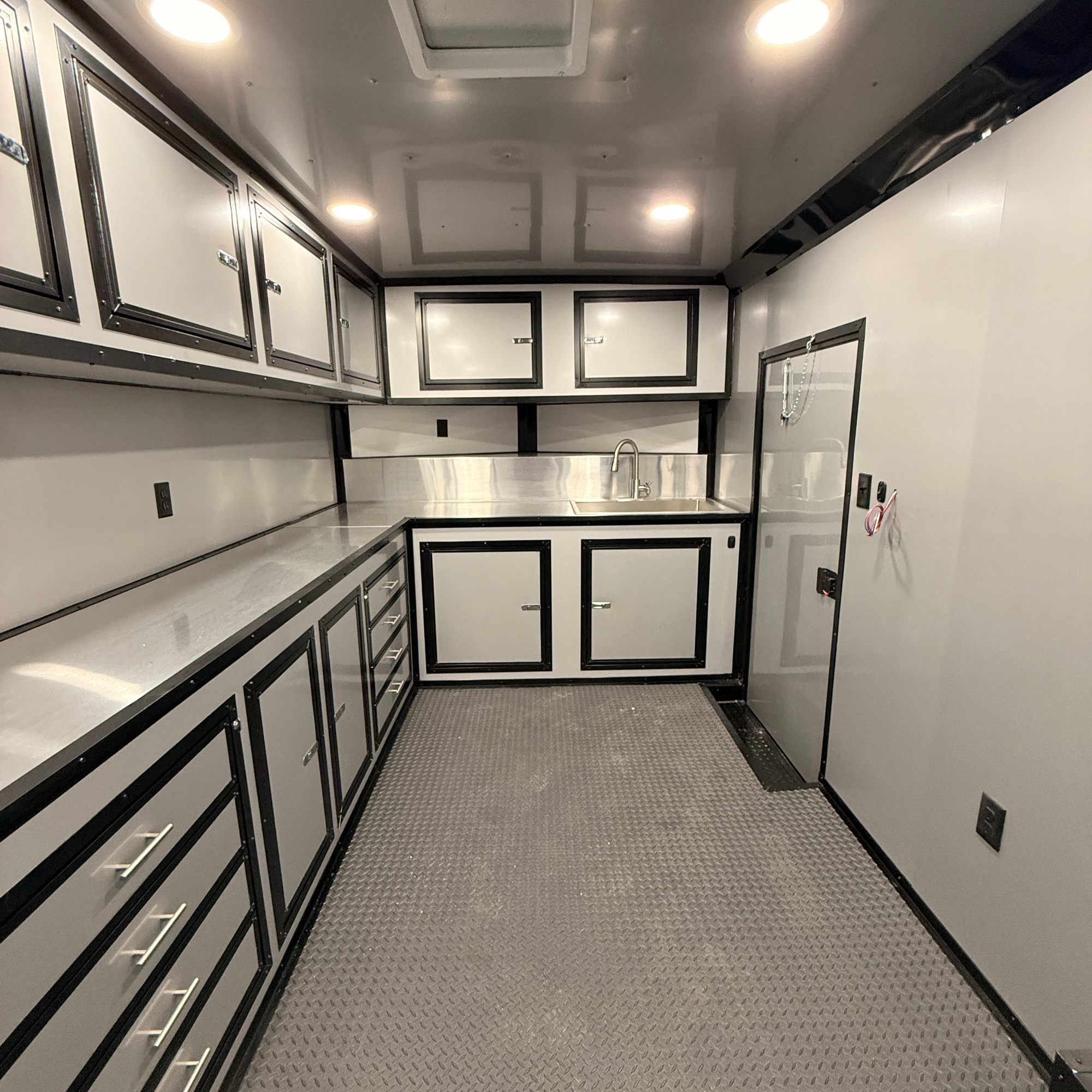 8.5X22TA3 Black Concession Gullwing Porch Trailer
