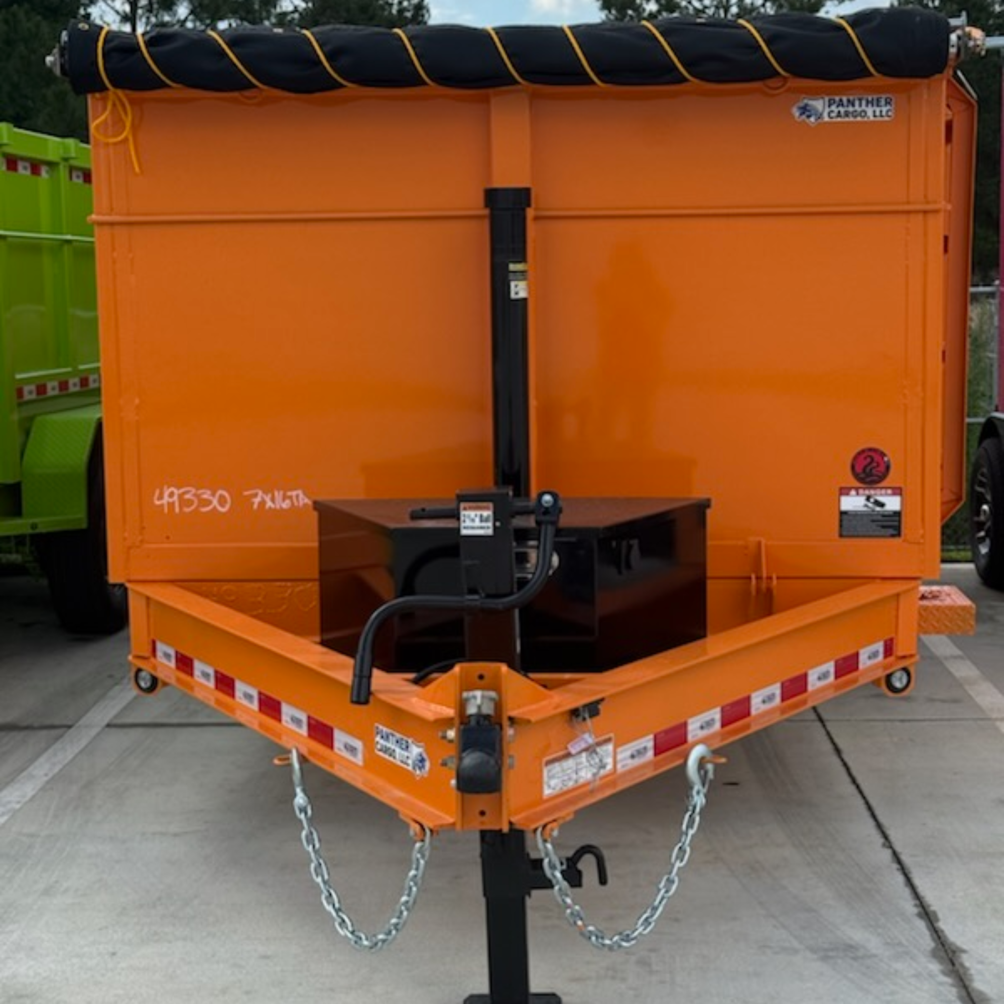 7X16TA Bright Orange Dump Trailer