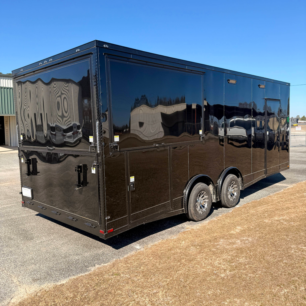 8.5X22TA3 Black Concession Gullwing Porch Trailer