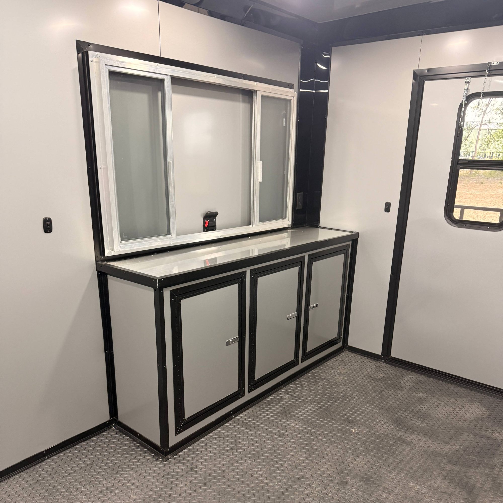 8.5X26TA3 Black Concession Porch Trailer