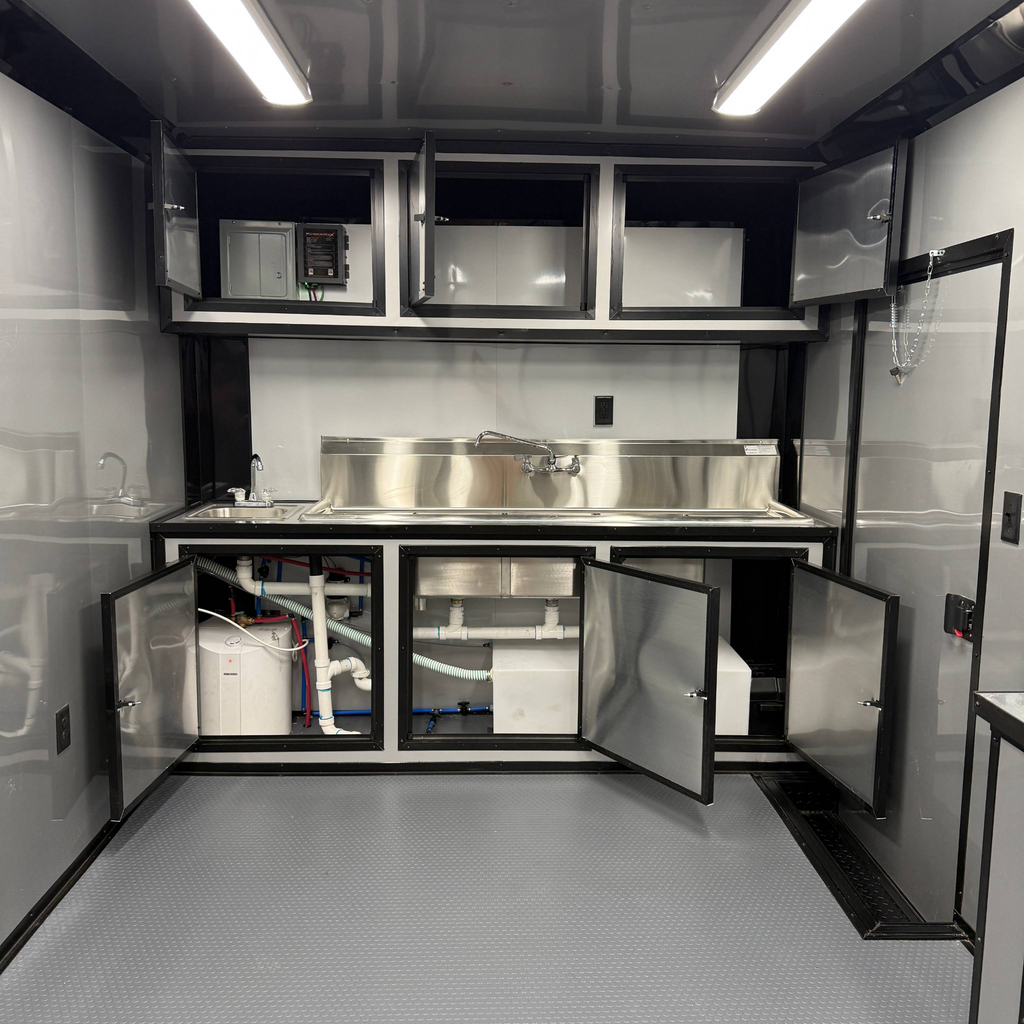 8.5X24TA3 Blue Concession Porch Trailer