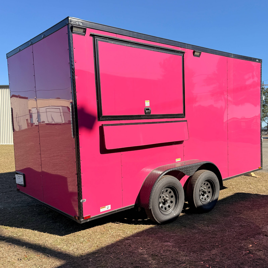 7X14TA Pink Concession Trailer