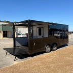 8.5X22TA3 Black Concession Gullwing Porch Trailer