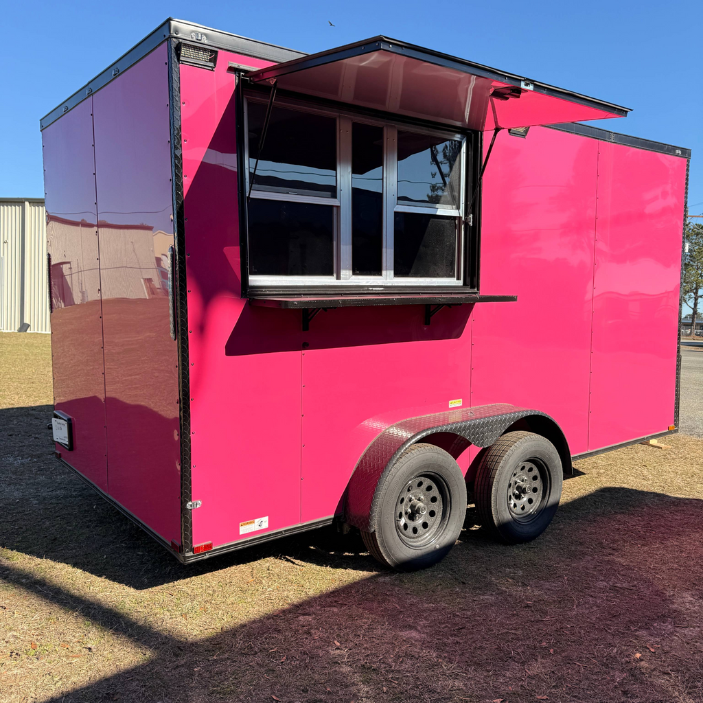 7X14TA Pink Concession Trailer
