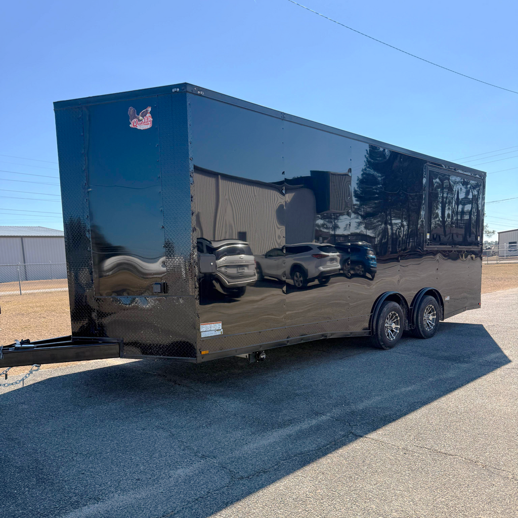 8.5X22TA3 Black Concession Gullwing Porch Trailer