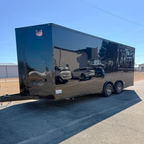 8.5X22TA3 Black Concession Gullwing Porch Trailer