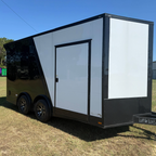 8.5X16TA3 Black & White Car Hauler Trailer