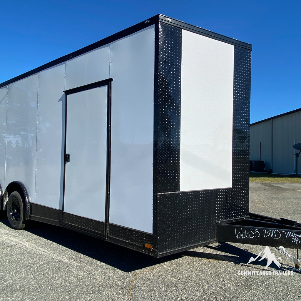 8.5X20TA3 White Car Hauler Trailer