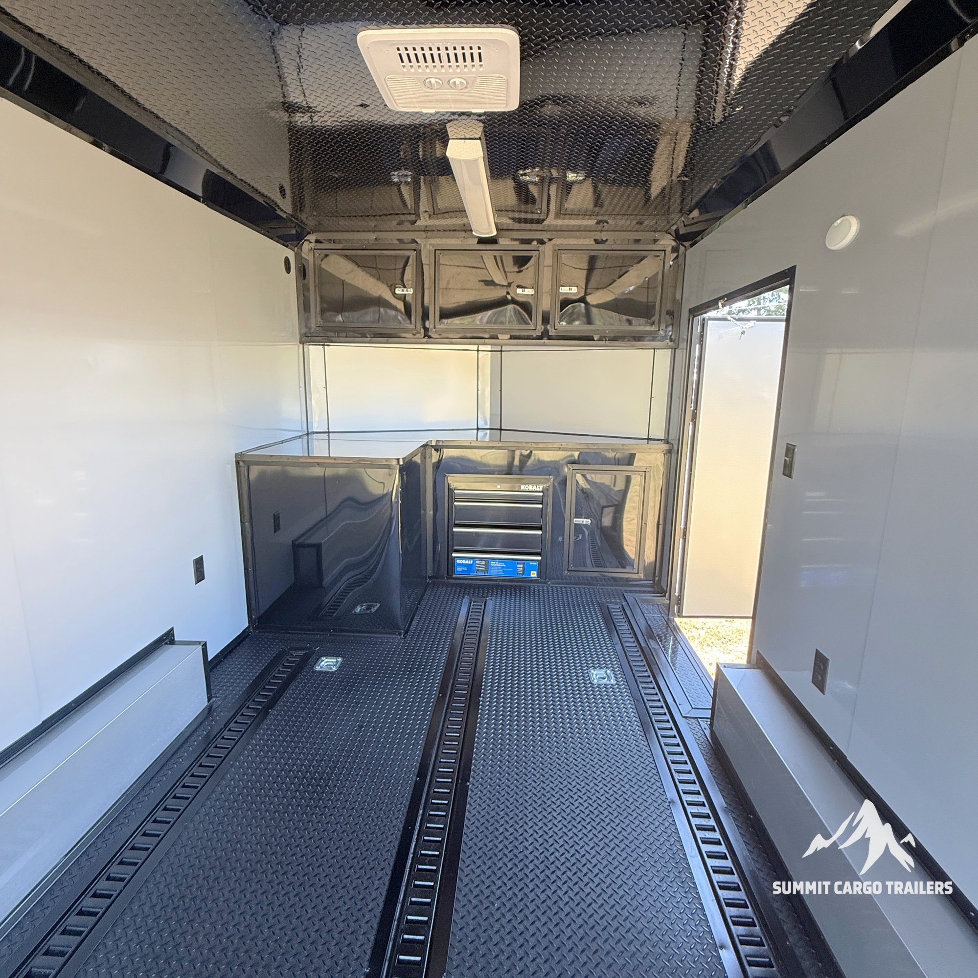 8.5X16TA3 Black & White Car Hauler Trailer