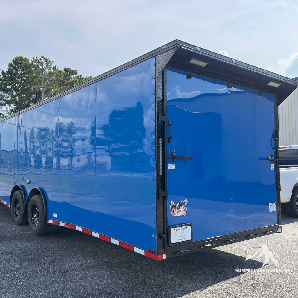 8.5X32TA5 Bright Blue Car Hauler Trailer