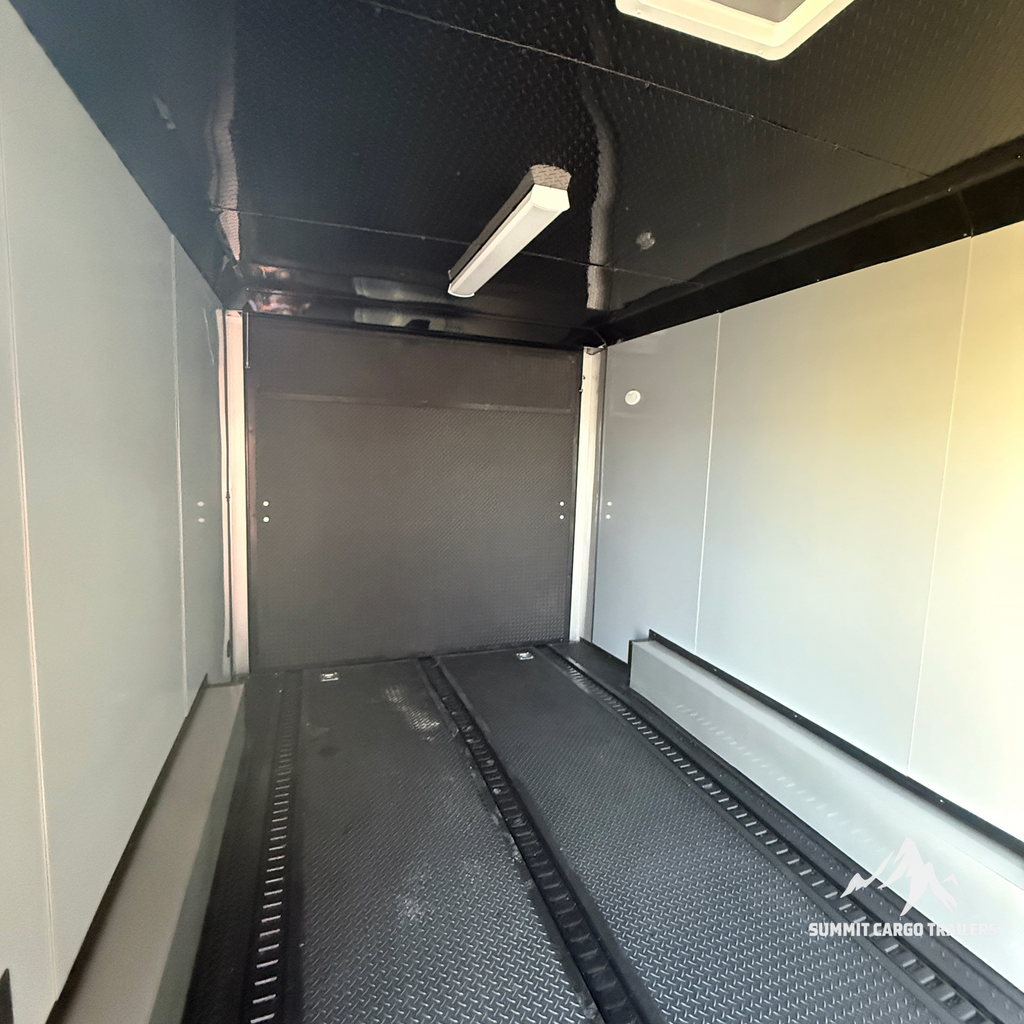 8.5X16TA3 Black & White Car Hauler Trailer