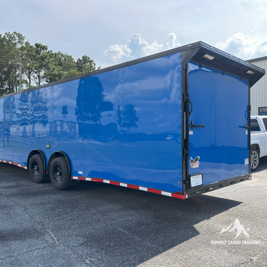 8.5X32TA5 Bright Blue Car Hauler Trailer