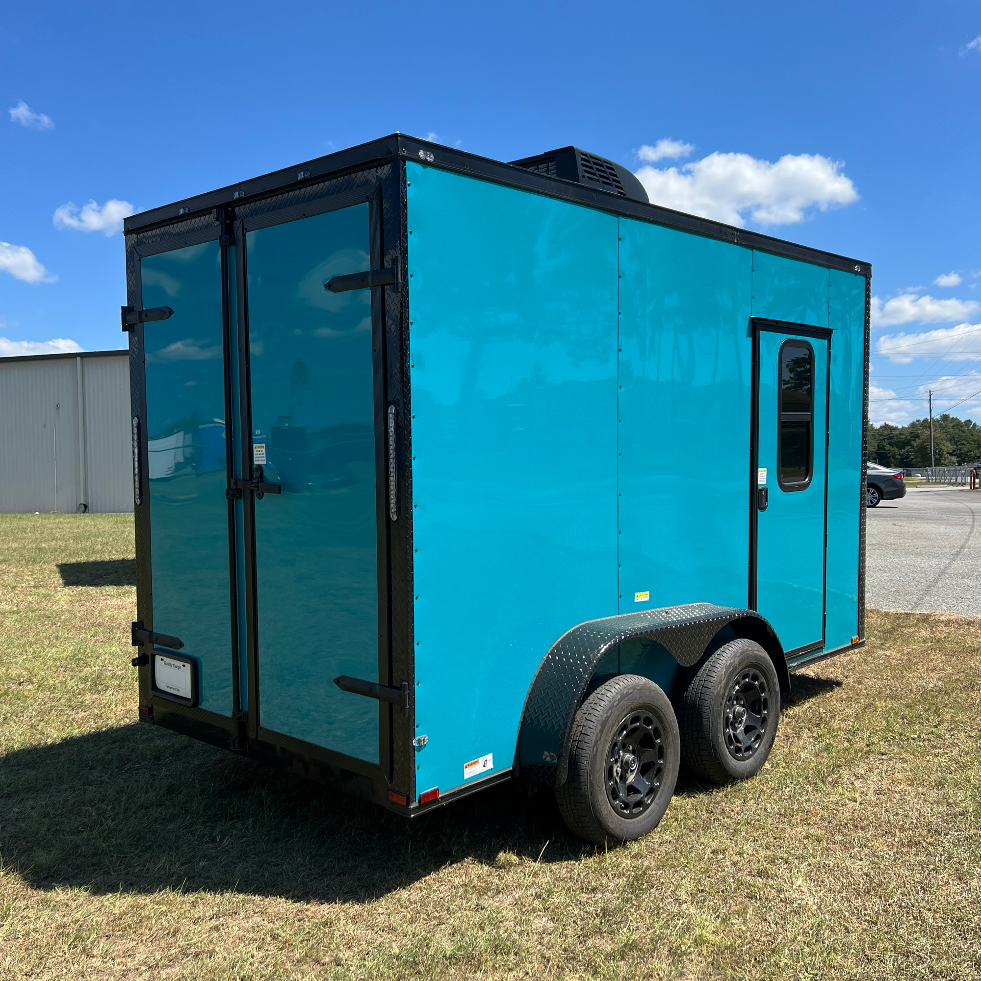 6X12TA Water Blue Pet Grooming Trailer