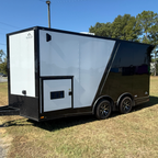 8.5X16TA3 Black & White Car Hauler Trailer