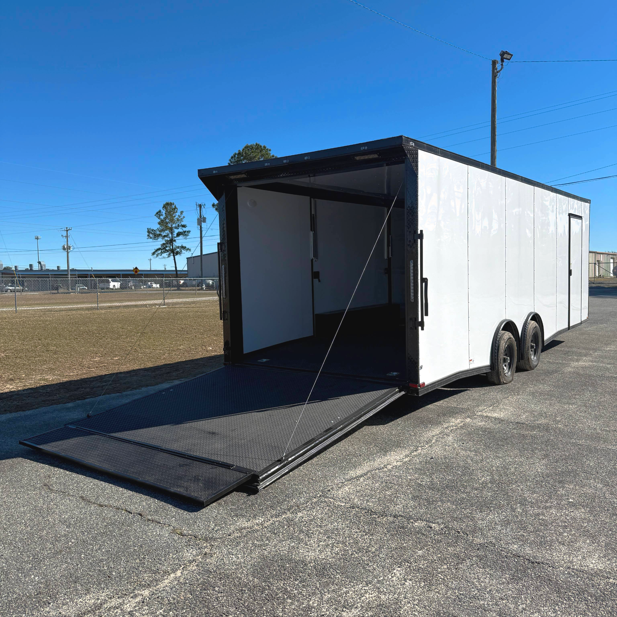 8.5X24TA3 White Car Hauler Trailer
