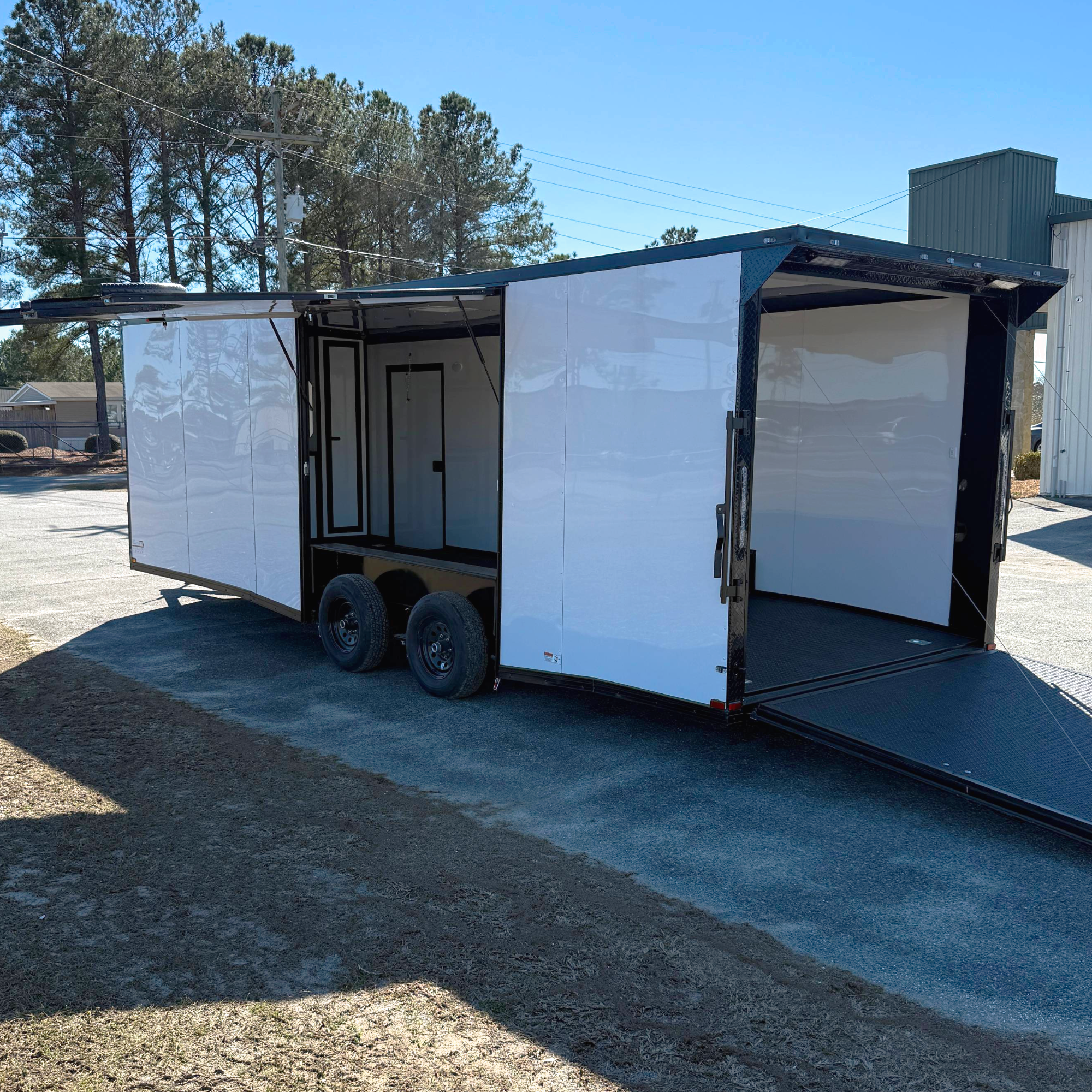 8.5X24TA3 White Car Hauler Trailer