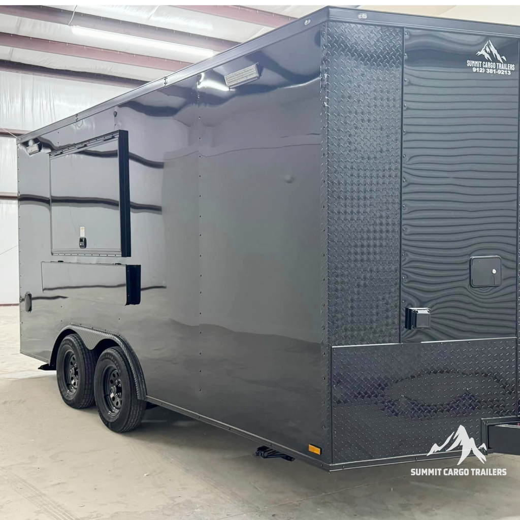 8.5X16TA Black Concession Trailer