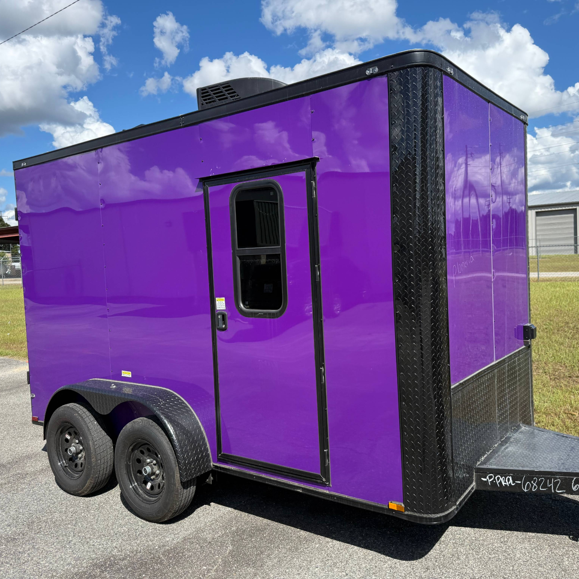 6X12TA Purple Pet Grooming Trailer