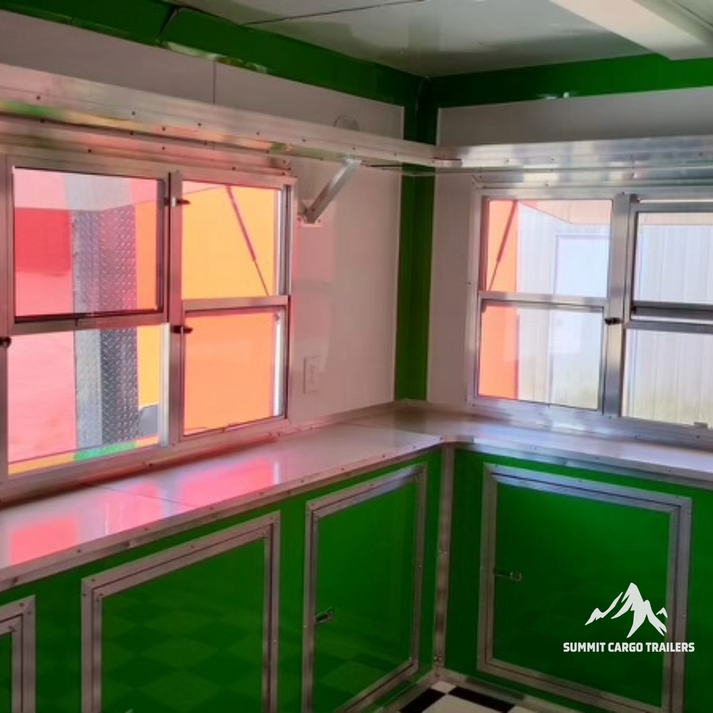 8.5X12TA Lime Green Concession Trailer