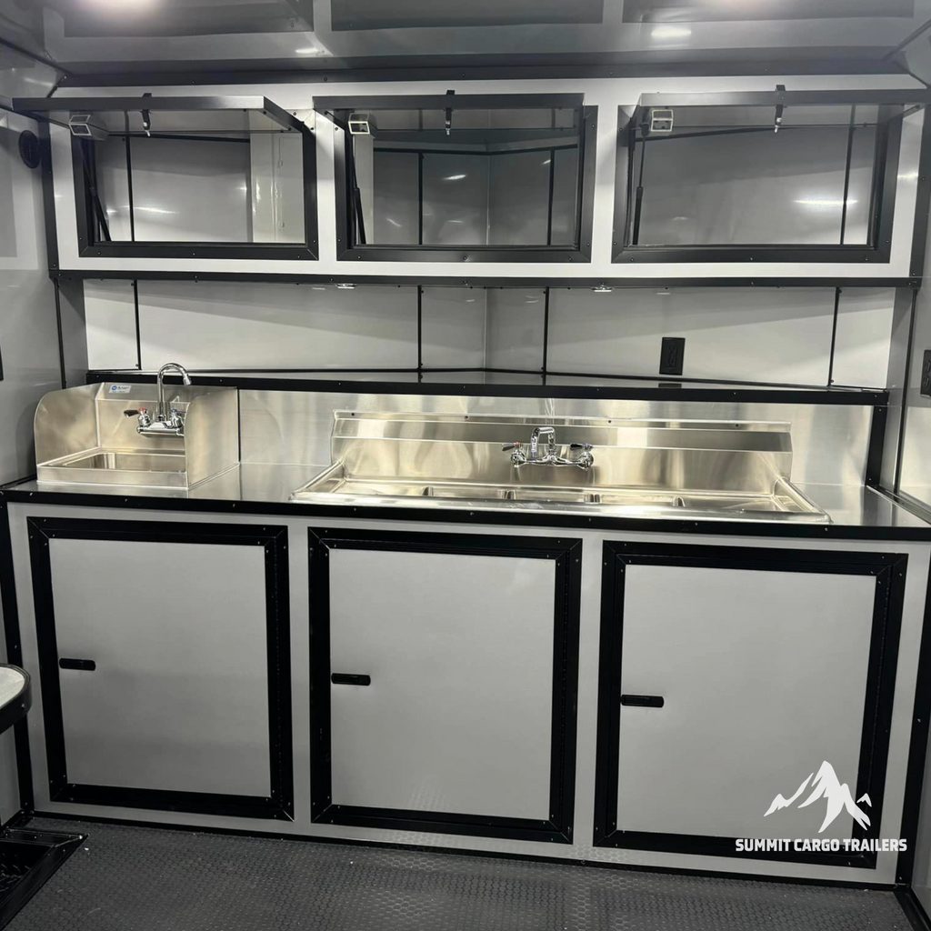 8.5X16TA Black Concession Trailer