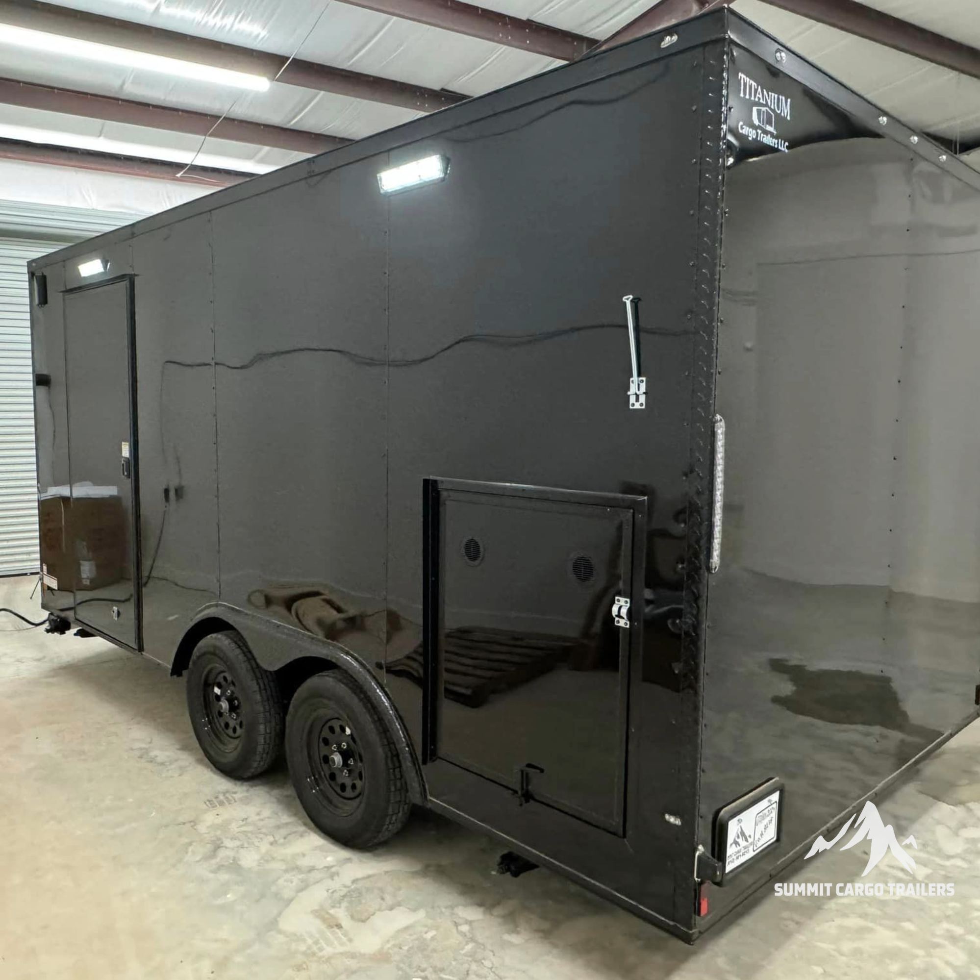 8.5X16TA Black Concession Trailer
