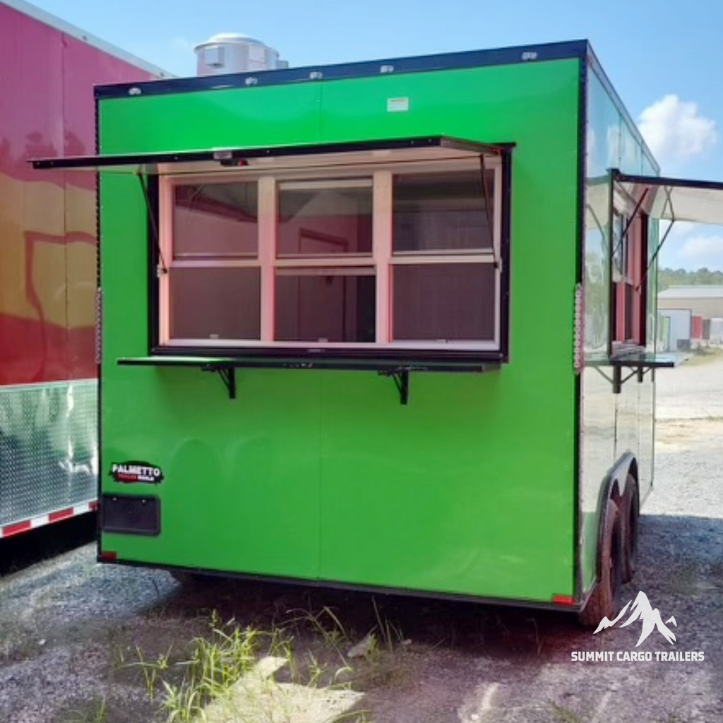 8.5X12TA Lime Green Concession Trailer