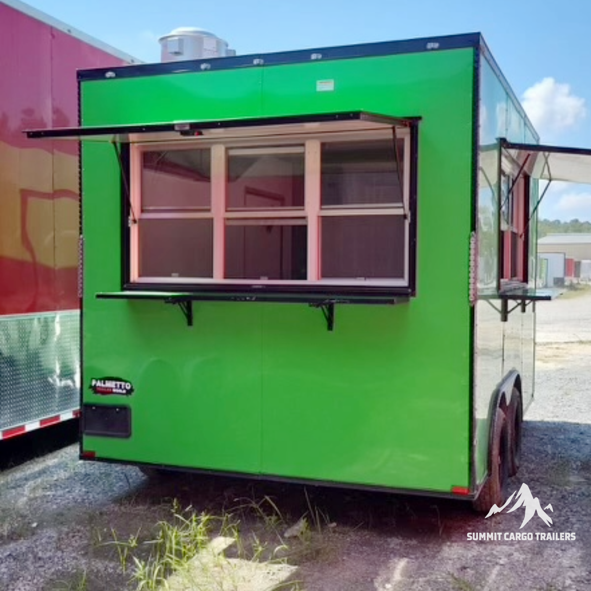 8.5X12TA Lime Green Concession Trailer