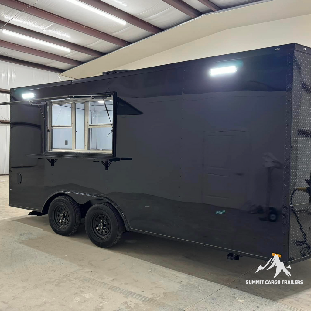 8.5X16TA Black Concession Trailer