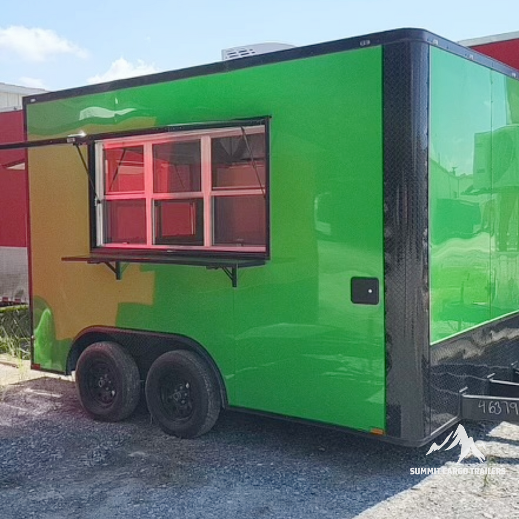 8.5X12TA Lime Green Concession Trailer