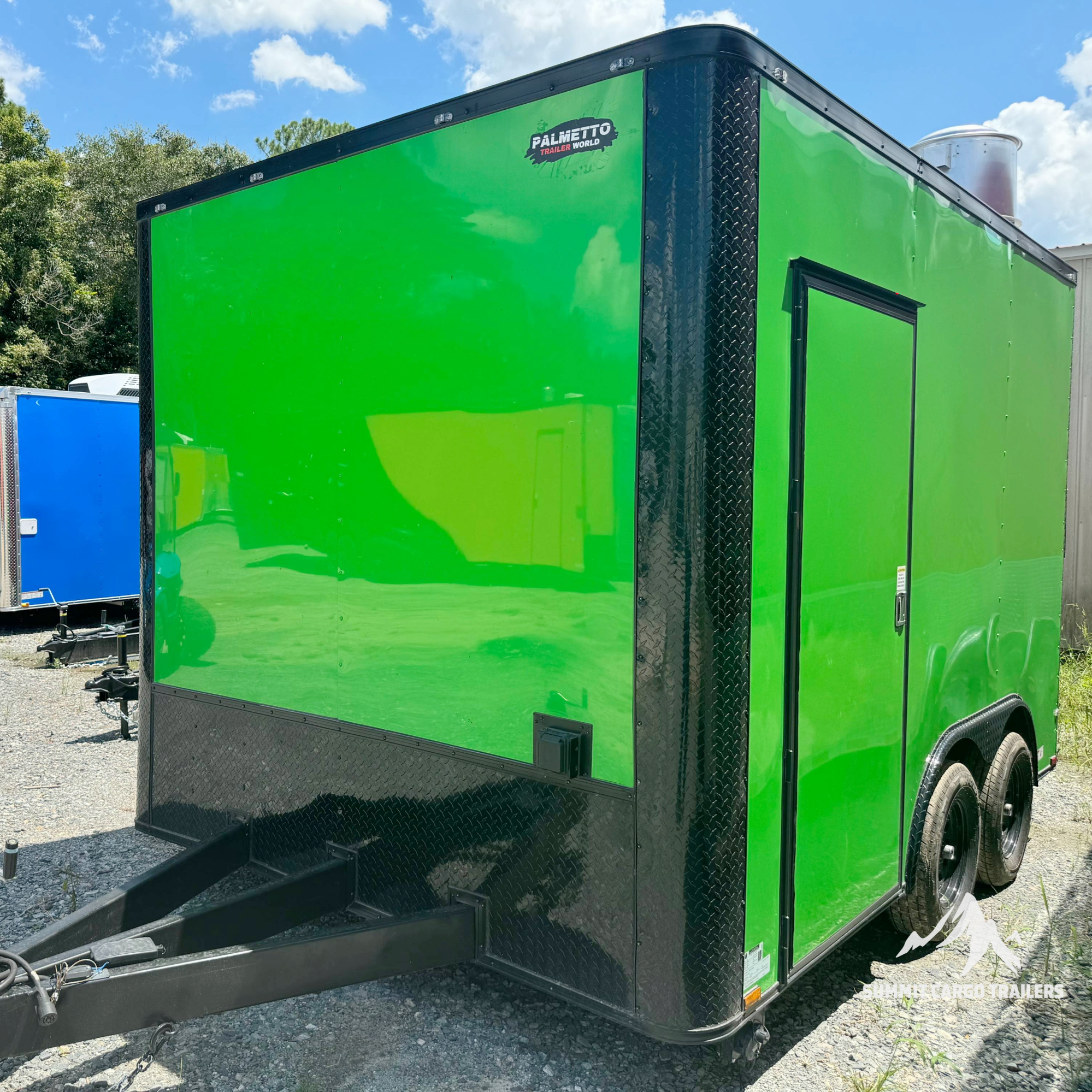 8.5X12TA Lime Green Concession Trailer