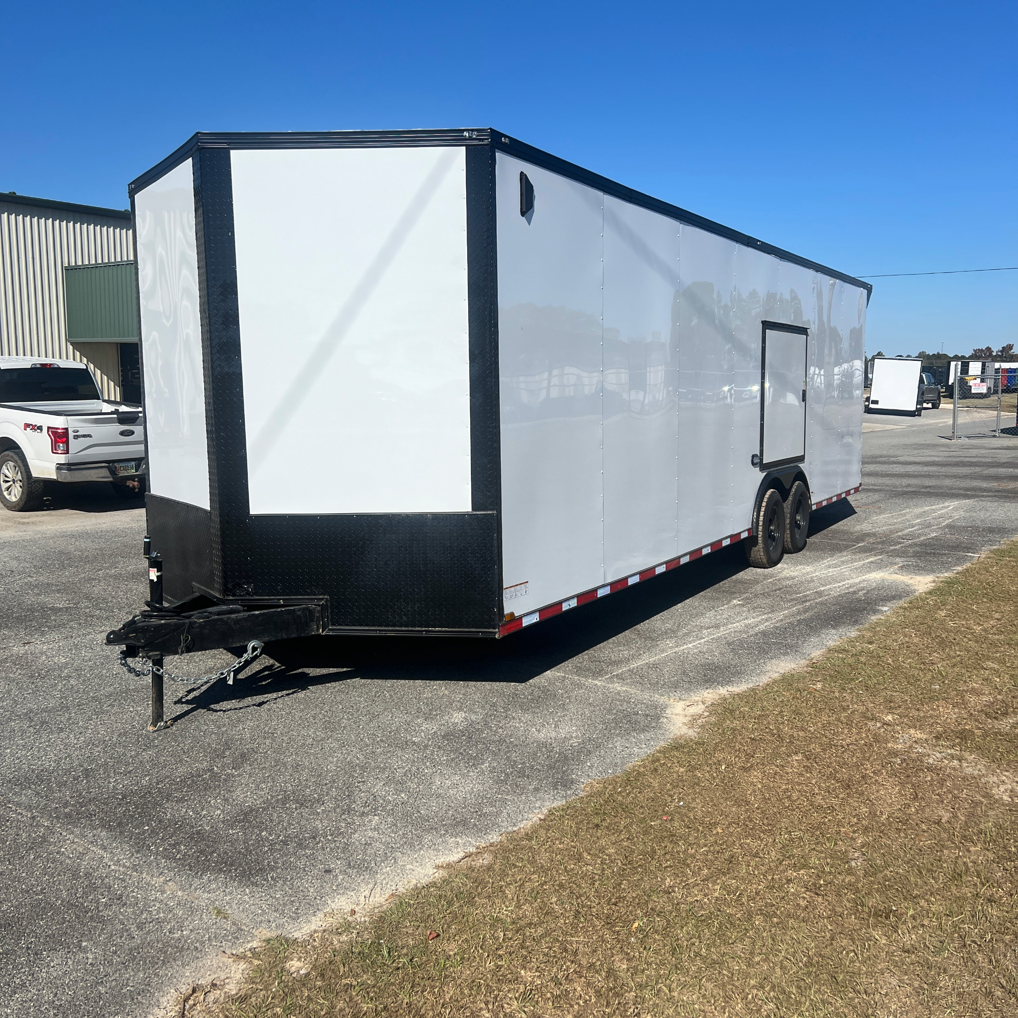 8.5X28TA3 White Standard Car Hauler Trailer