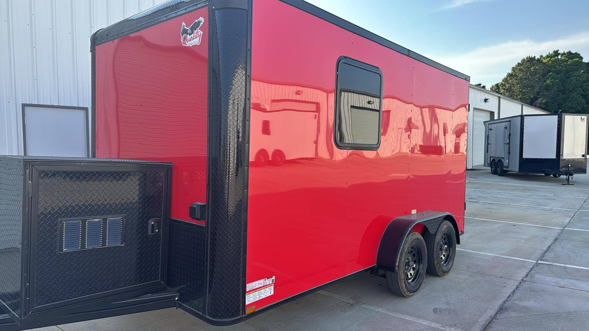 7X14TA Red Pet Grooming Trailer
