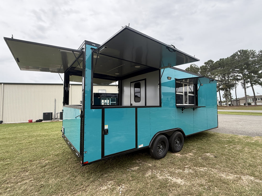 8.5x22 BBQ Porch Trailer with Gullwing Doors for Sale | $30,900