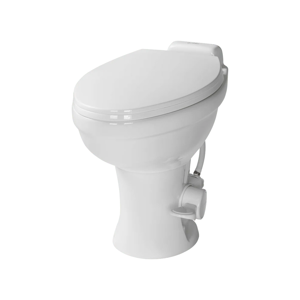 Lippert Flow Max RV Toilet  Elongated Ceramic Bowl White