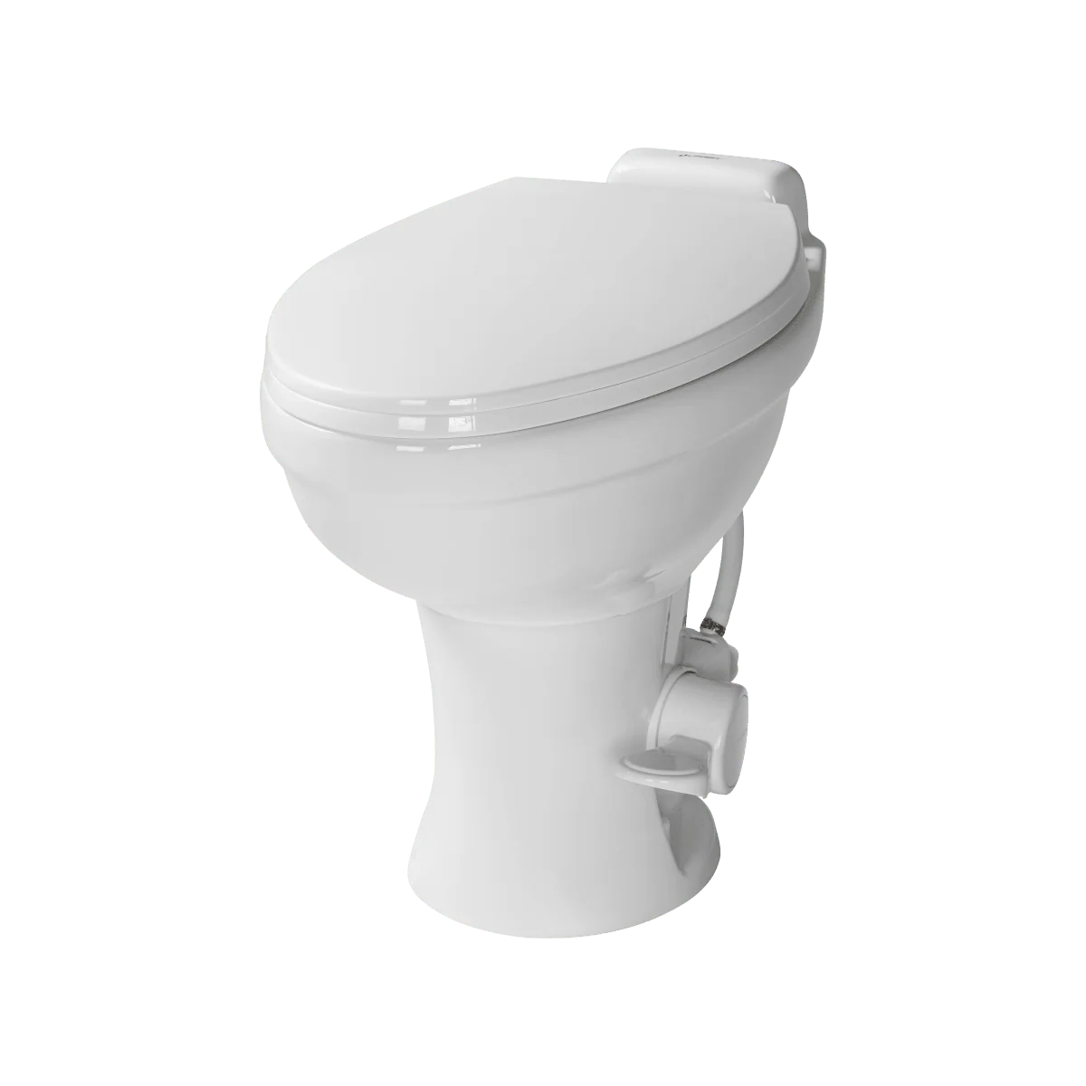 Lippert Flow Max RV Toilet  Elongated Ceramic Bowl White