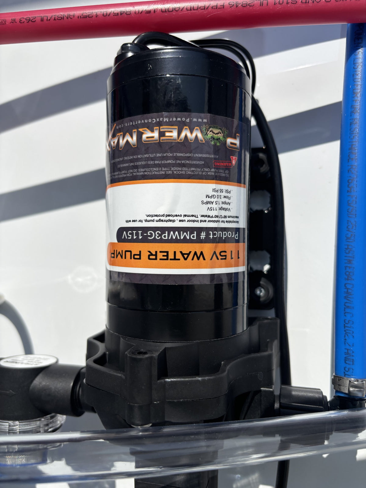 PowerMax 115V Fresh Water Pump for RV, Concession & Food Trailer Sinks